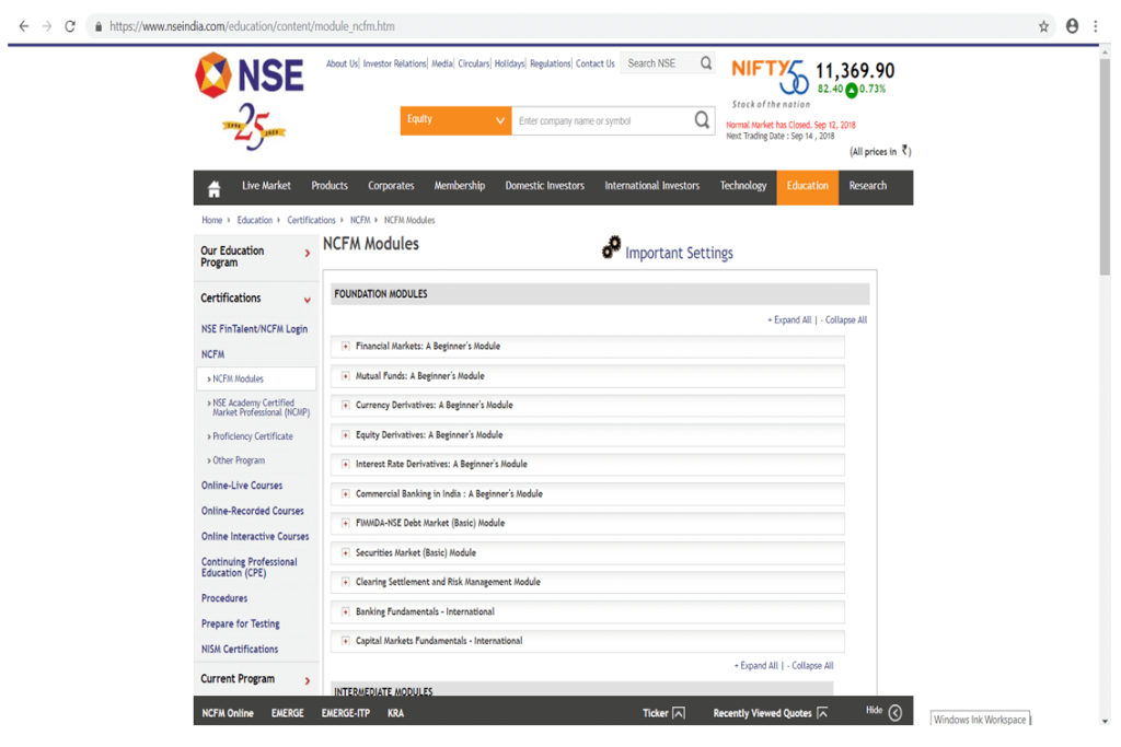 NCFM-Nse-Foundation-Modules